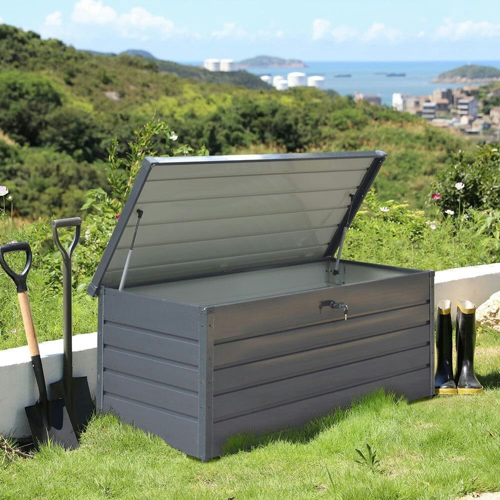 Metal Outdoor Garden Storage Box – Lockable & Waterproof – 600L