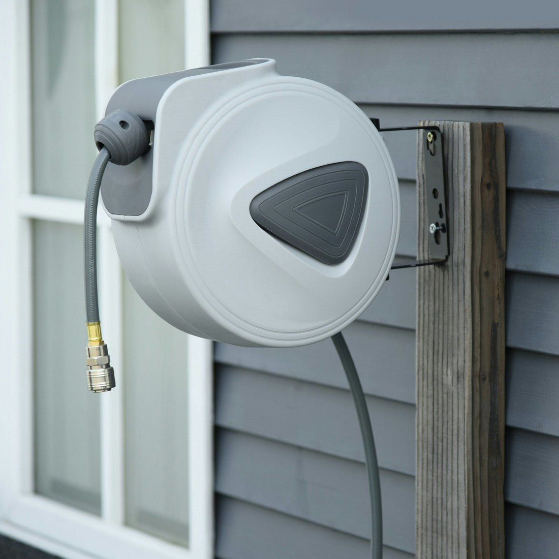 Wall-Mounted Retractable Air Hose Reel with Auto Rewind
