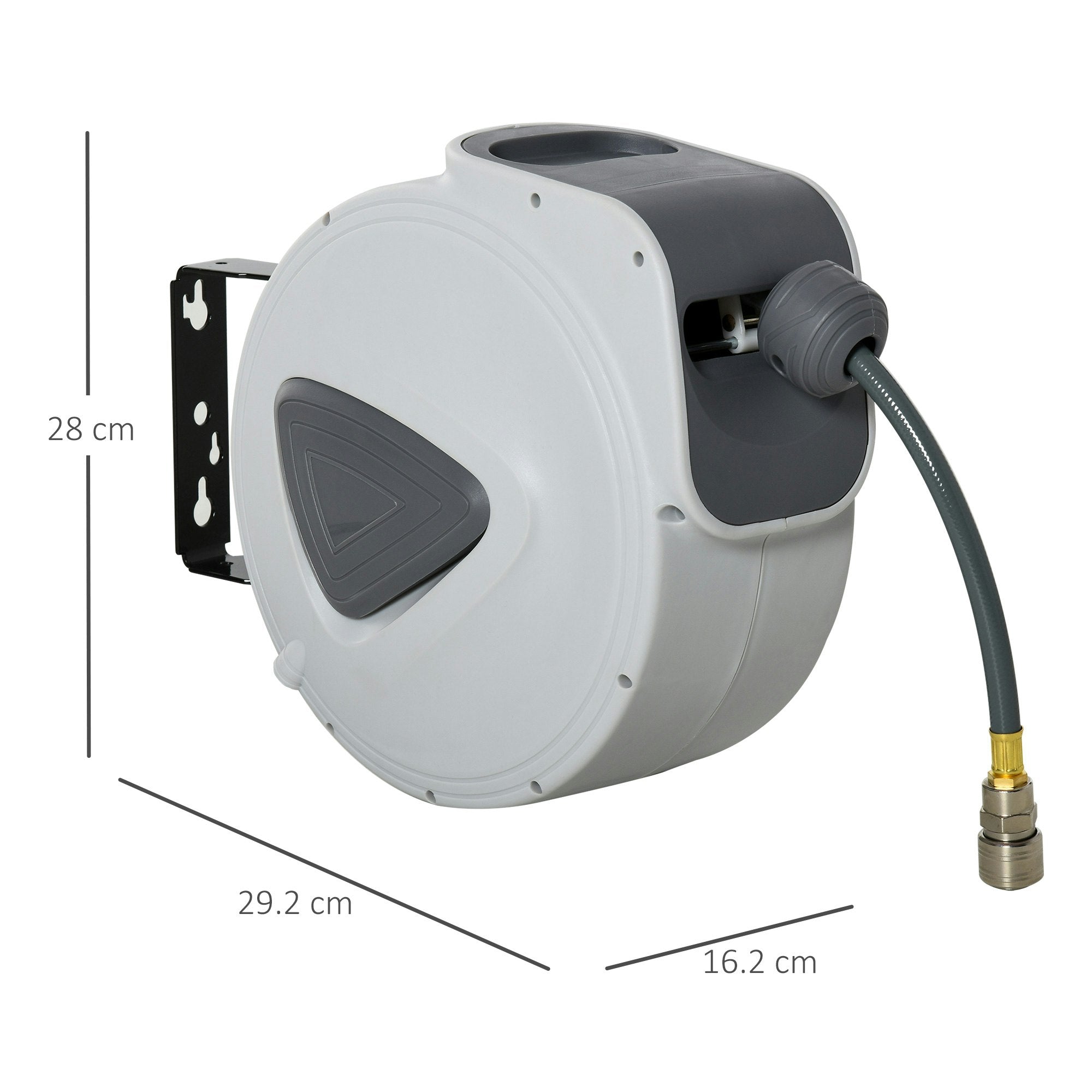 Wall-Mounted Retractable Air Hose Reel with Auto Rewind
