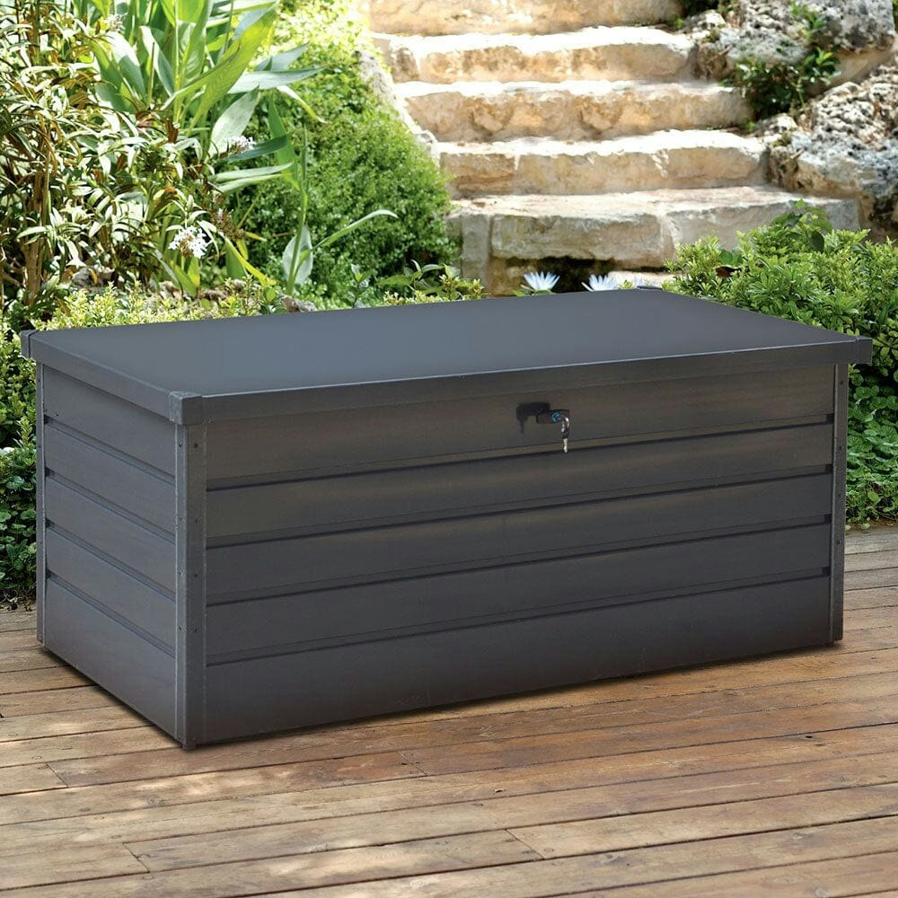 Metal Outdoor Garden Storage Box – Lockable & Waterproof – 600L
