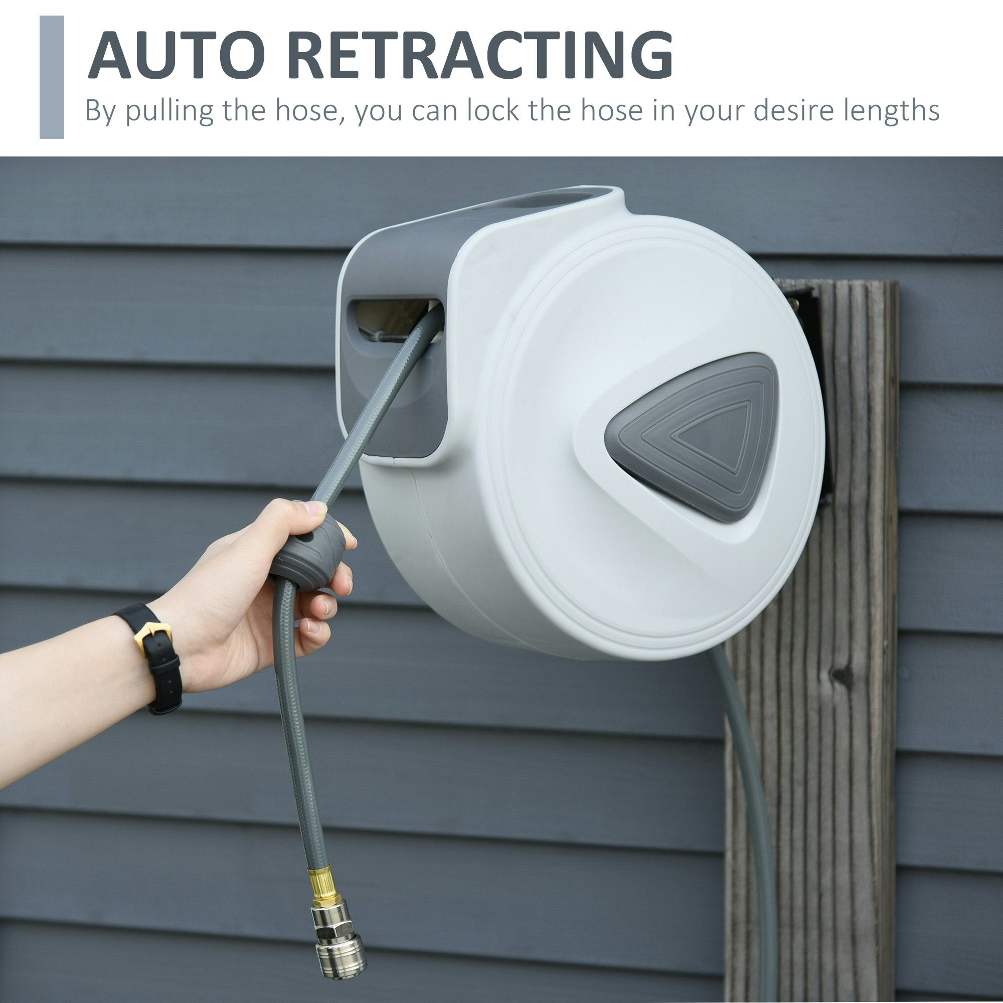 Wall-Mounted Retractable Air Hose Reel with Auto Rewind